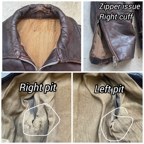 40s Military Vintage Leather Jacket Horsehide Moto Biker German 50s Distressed S - Picture 9 of 9